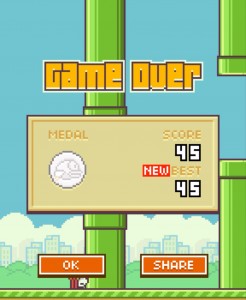 My Flappy Bird high score, 45.